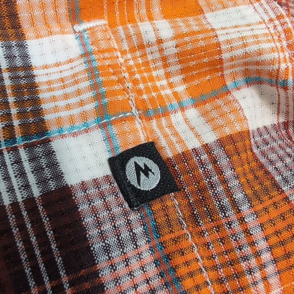 Marmot Multicolor Check Short-Sleeve Woven Shirt‎ Lightweight Men's Sm Nylon - Picture 3 of 10